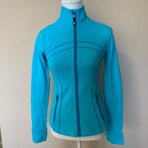Lululemon Define Jacket in bright turquoise blue